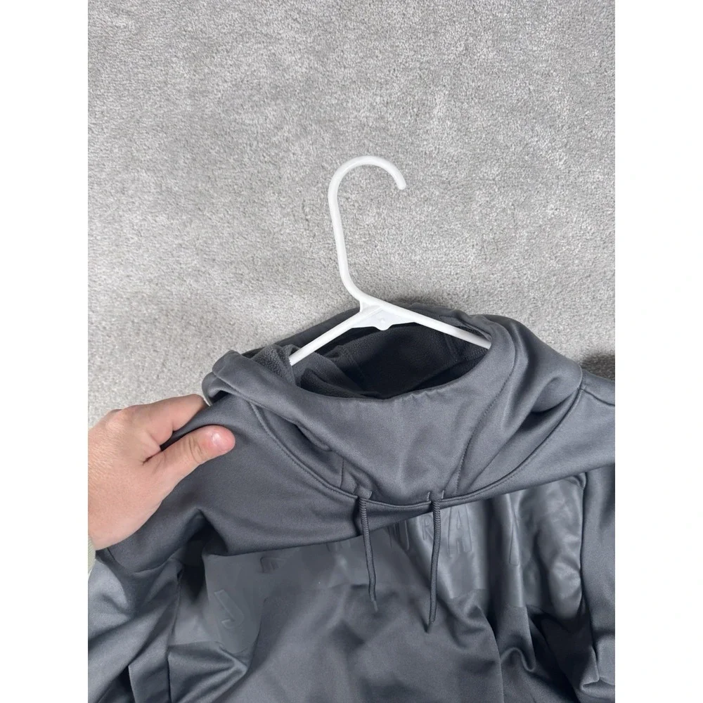 Jordan Therma-Fit Hoodie Men‎ Gray On Gray L/S Pullover Athletic Size XL Jumpman